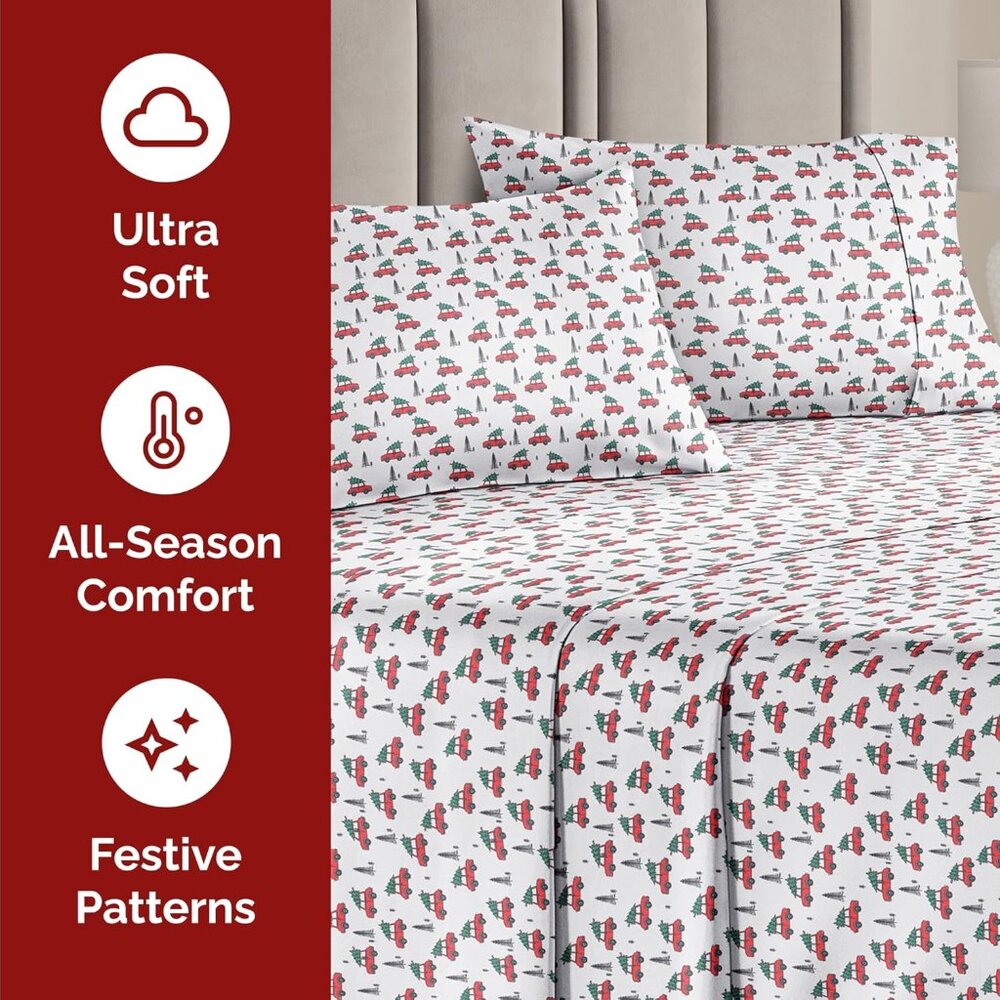 CGK LINENS QUEEN/KING CHRISTMAS SHEET‎ SETS NIP